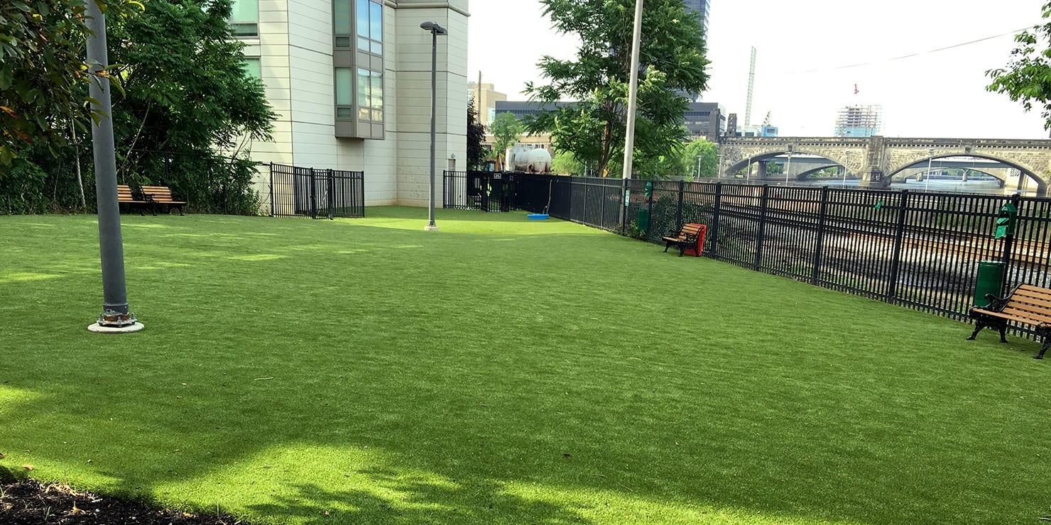 Clean dog park maintained by Residue Crew